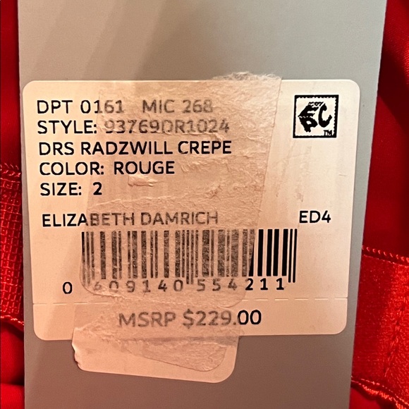 NWT Antonio Melani x Elizabeth Damrich Strapless Red Radzwill Formal Dress, Sz 2 - Picture 8 of 10